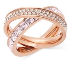 MICHAEL KORS Rose Gold RING Crossover Size 6